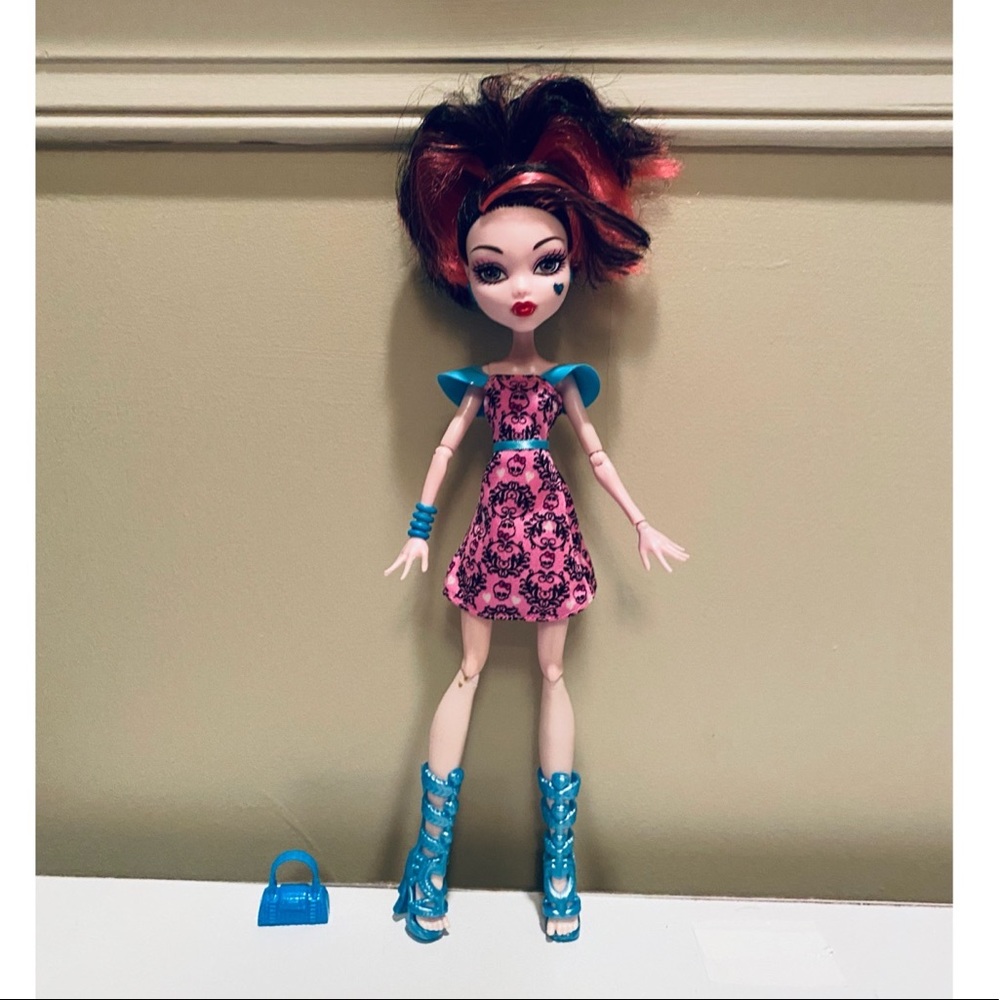 Monster High Rare Freaky Fusion Save Frankie Draculaura Doll Complete Look Dress